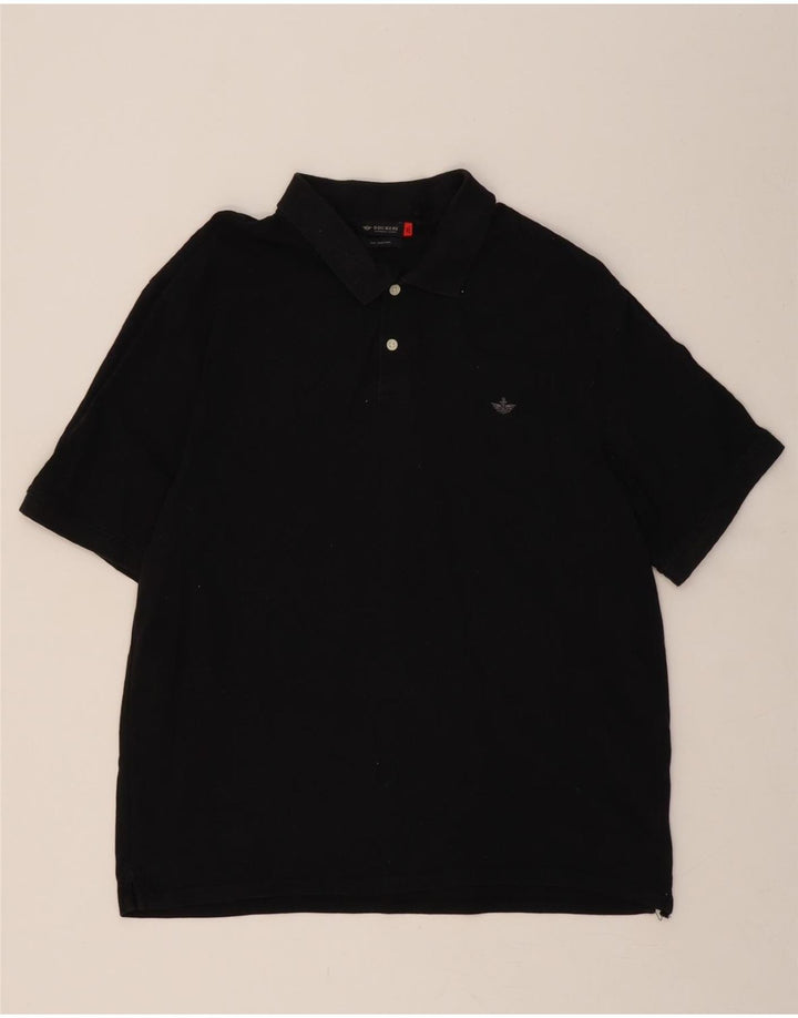 DOCKERS Mens Slim Polo Shirt XL Black Cotton Vintage Dockers and Second-Hand Dockers from Messina Hembry 