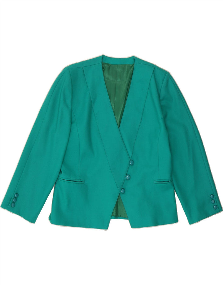 DORENE Womens 3 Button 2 Piece Skirt Set UK 16 Large W34  Turquoise Wool Vintage Dorene and Second-Hand Dorene from Messina Hembry 