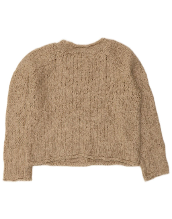 Marks & Spencer Womens Indigo Boat Neck Jumper Sweater UK 12 Medium Beige