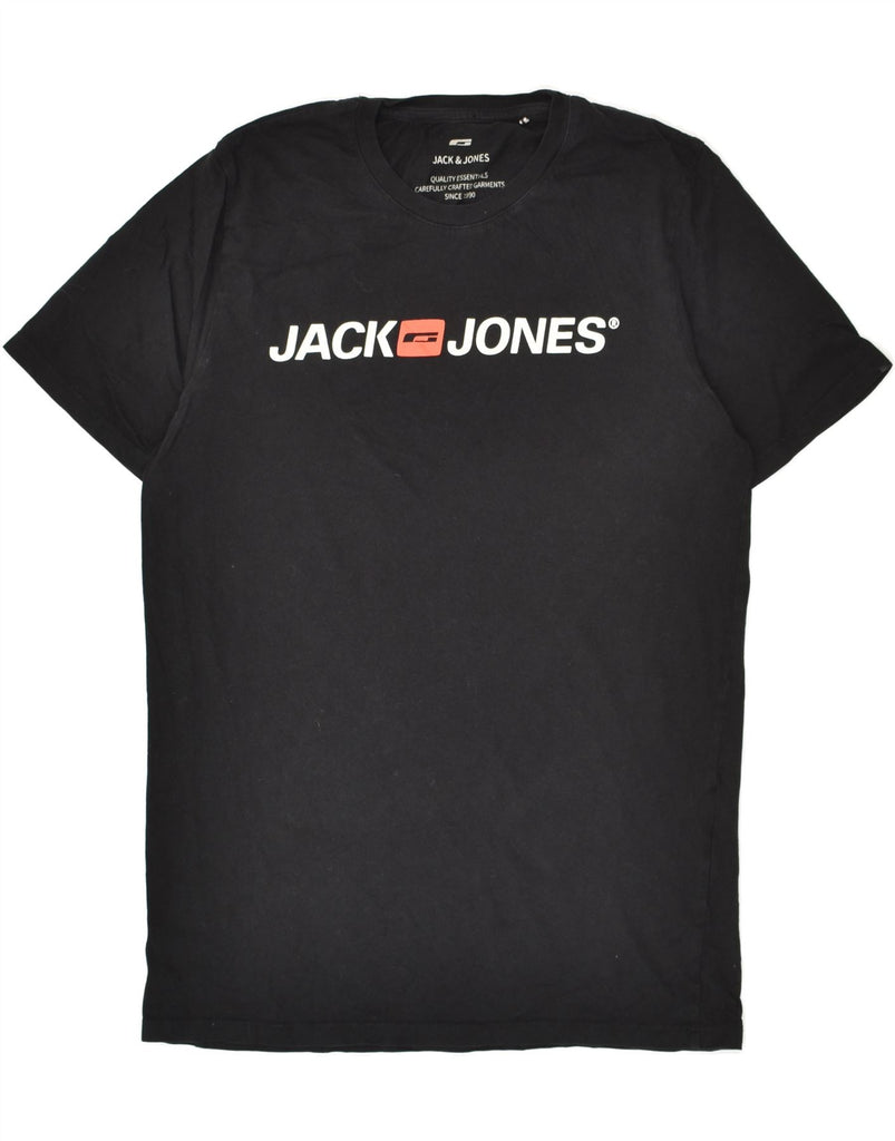 JACK & JONES Mens Graphic T-Shirt Top Large Black Cotton | Vintage Jack & Jones | Thrift | Second-Hand Jack & Jones | Used Clothing | Messina Hembry 