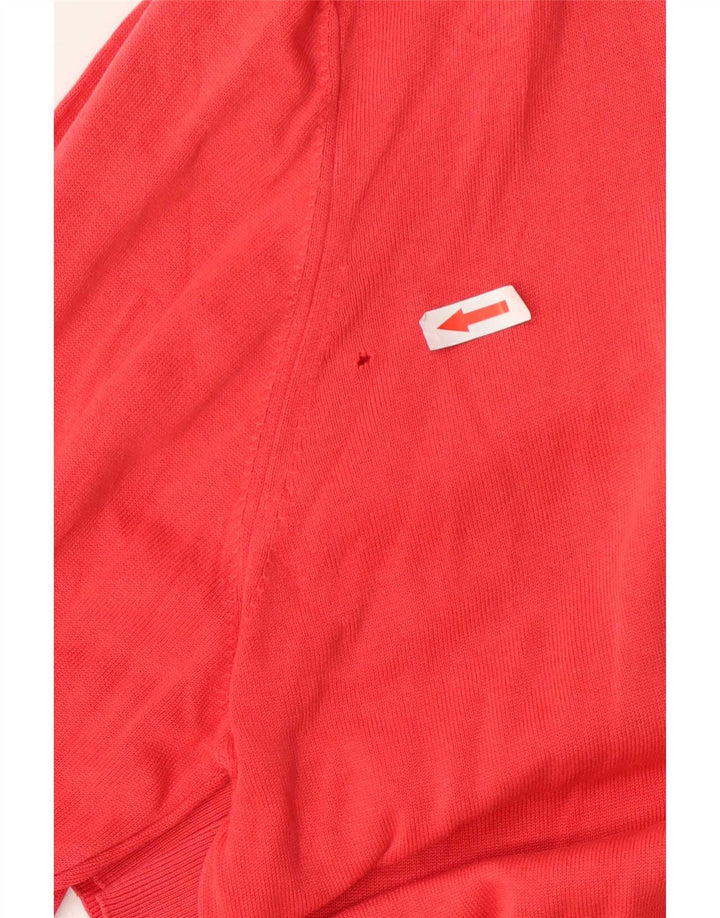 Massimo Dutti Mens V-Neck Jumper Sweater Large Red