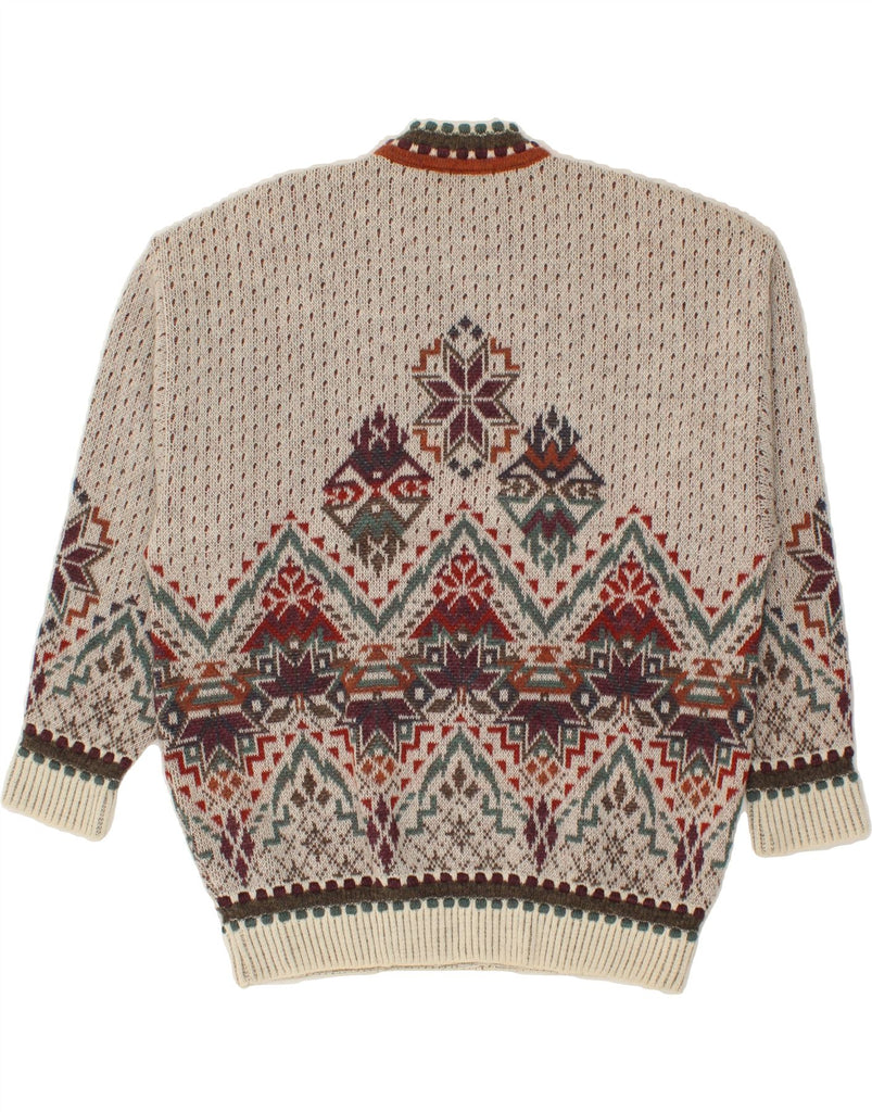 BOGNER Womens Crew Neck Jumper Sweater EU 38 Medium Beige Fair Isle Wool | Vintage Bogner | Thrift | Second-Hand Bogner | Used Clothing | Messina Hembry 