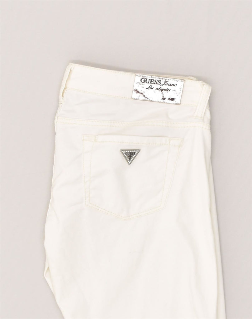 GUESS Womens Slim Fit Casual Trousers W28 L33 White Cotton | Vintage Guess | Thrift | Second-Hand Guess | Used Clothing | Messina Hembry 