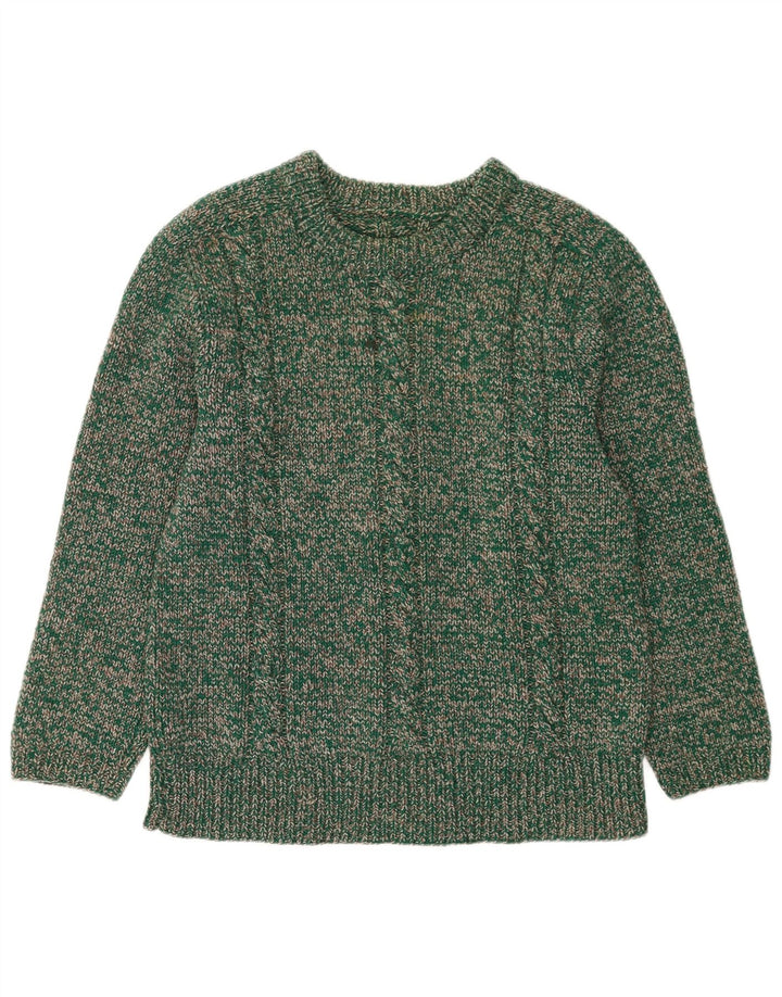 Vintage Mens Crew Neck Jumper Sweater Medium Green Flecked