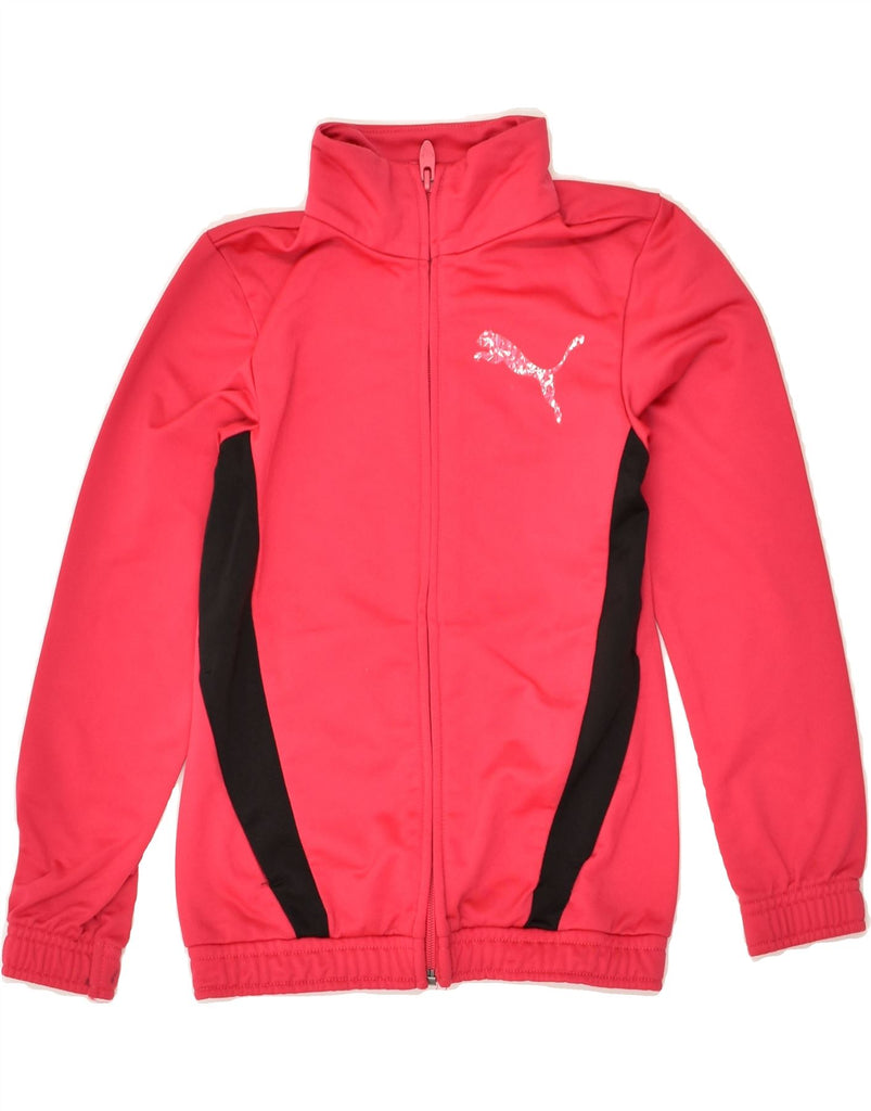 PUMA Girls Tracksuit Top Jacket 7-8 Years Red Polyester | Vintage Puma | Thrift | Second-Hand Puma | Used Clothing | Messina Hembry 