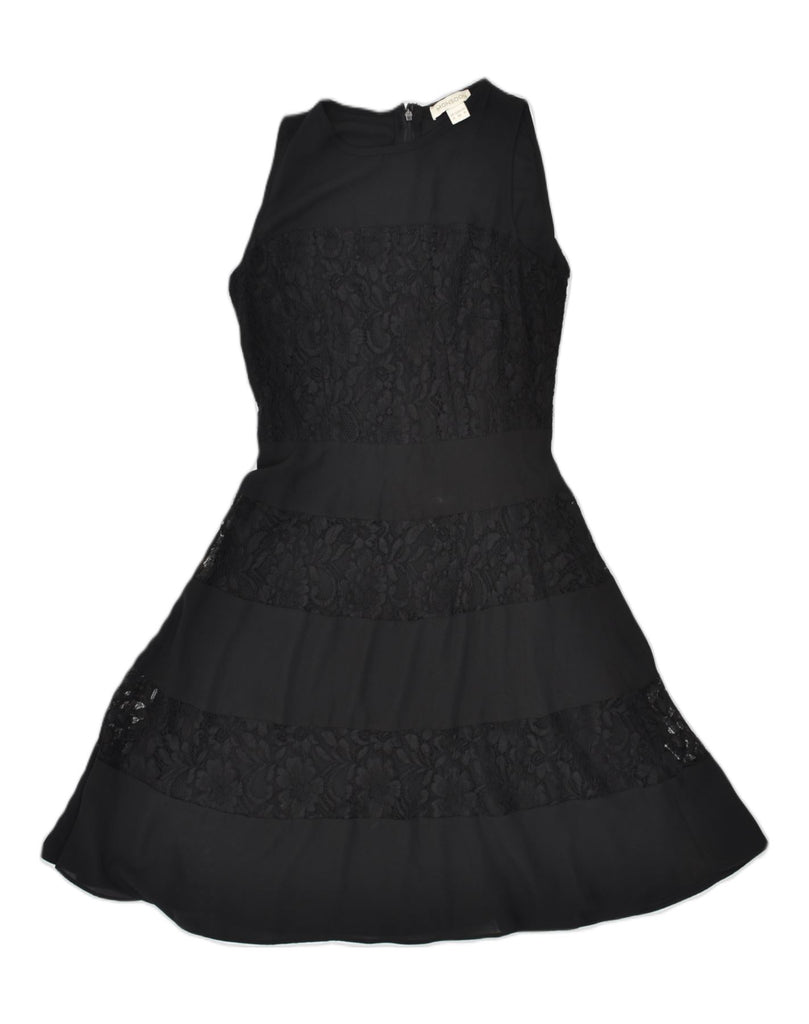 MONSOON Womens Sleeveless A-Line Dress UK 8 Small Black Polyester | Vintage Monsoon | Thrift | Second-Hand Monsoon | Used Clothing | Messina Hembry 
