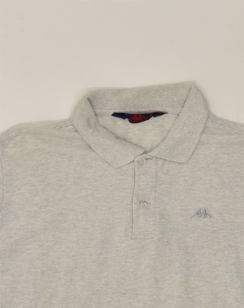 KAPPA Mens Long Sleeve Polo Shirt Small Grey Cotton | Vintage Kappa | Thrift | Second-Hand Kappa | Used Clothing | Messina Hembry 