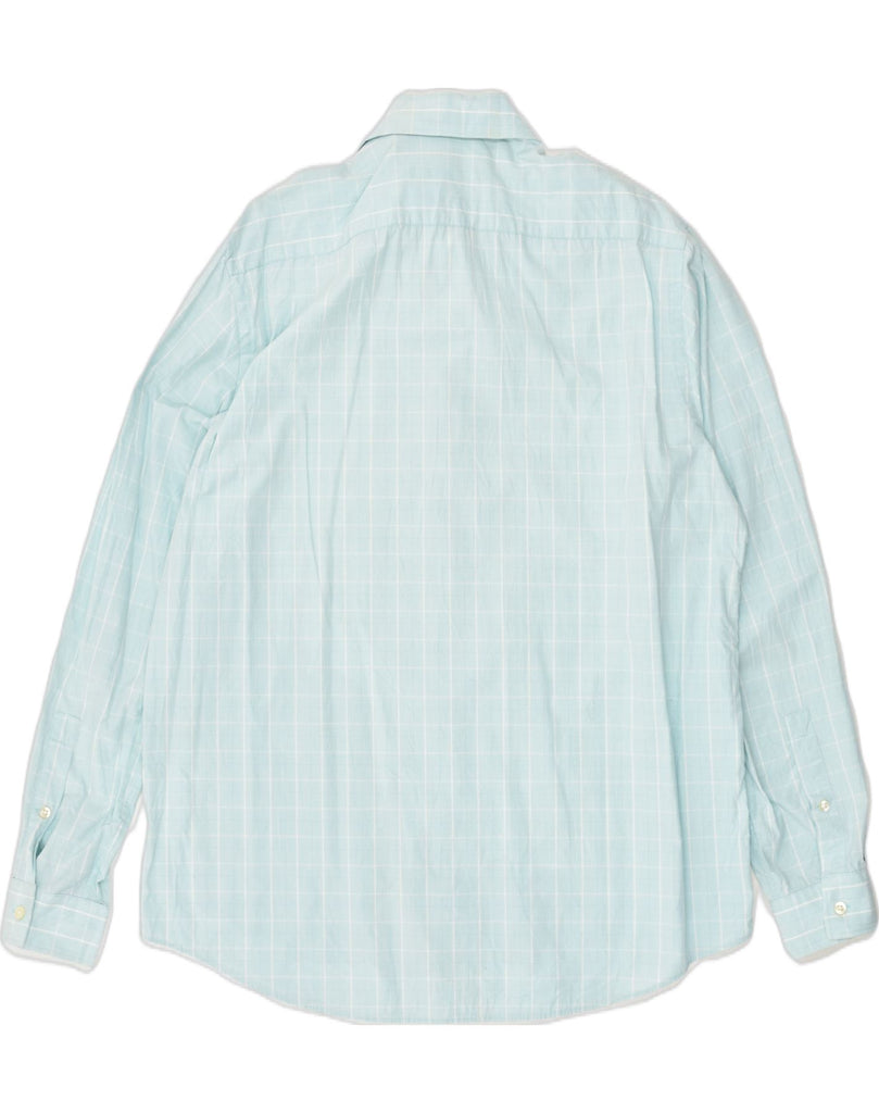 MICHAEL KORS Mens Shirt Size 16 1/2  Large Turquoise Check Cotton | Vintage Michael Kors | Thrift | Second-Hand Michael Kors | Used Clothing | Messina Hembry 