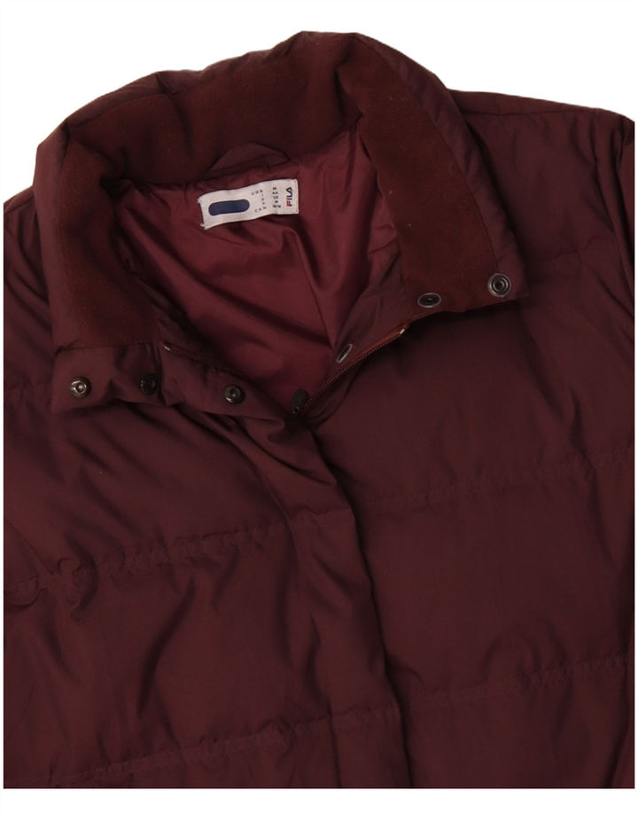 Fila Womens Oversized Padded Coat UK 14 Medium Burgundy Polyester