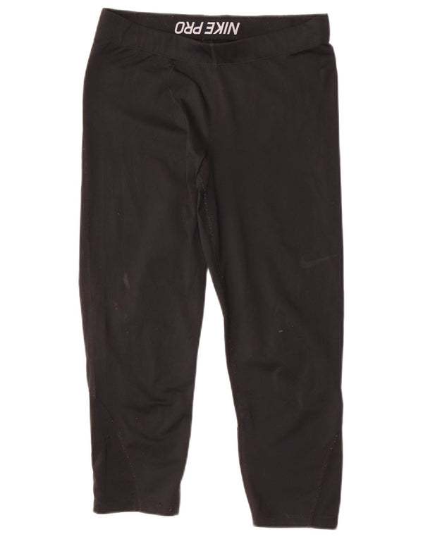 Nike Womens Capri Leggings UK 12 Medium Black Polyester