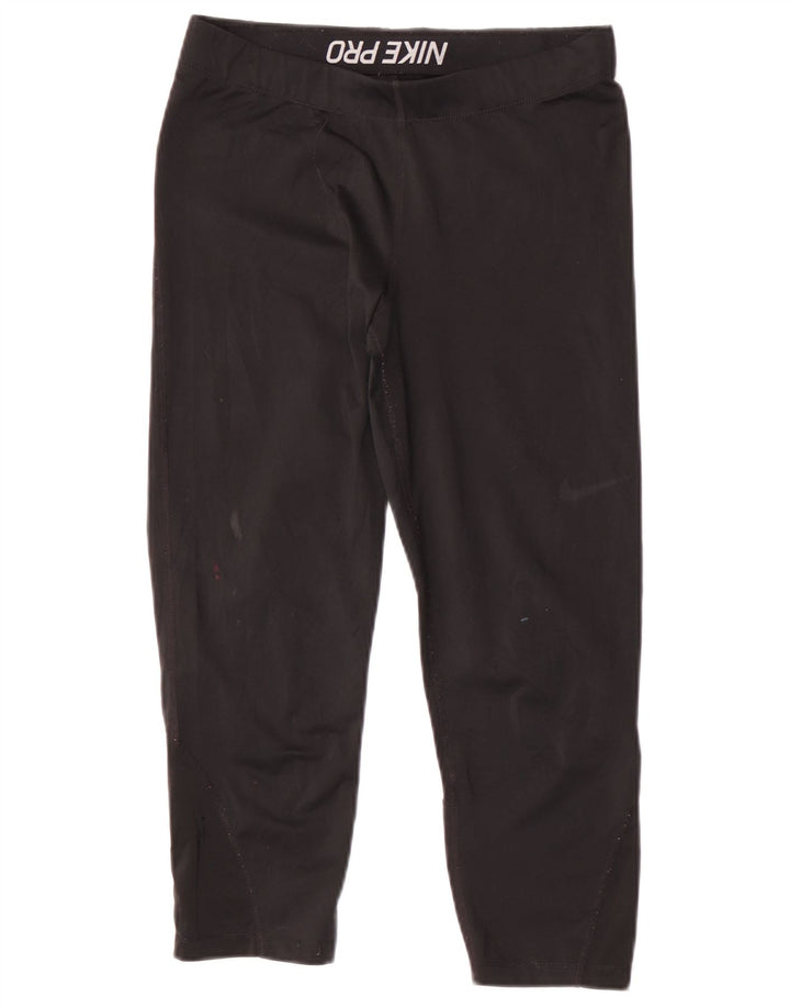 Nike Womens Capri Leggings UK 12 Medium Black Polyester