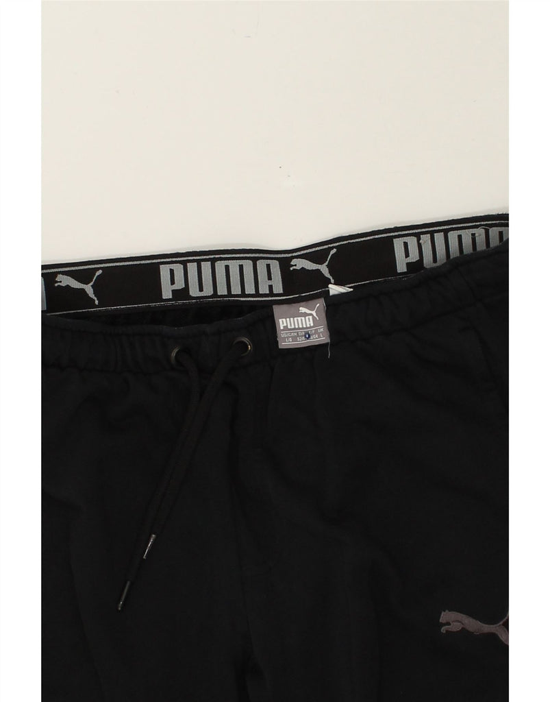 PUMA Mens Tracksuit Trousers Joggers Large Black Cotton | Vintage Puma | Thrift | Second-Hand Puma | Used Clothing | Messina Hembry 