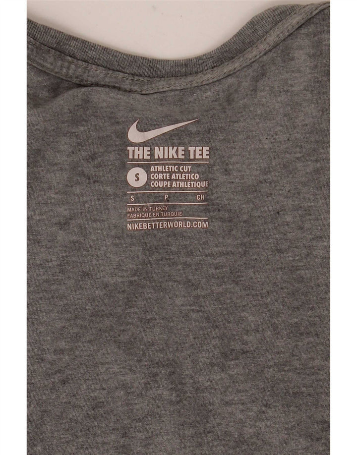 Nike Mens Athletic Cut Graphic T-Shirt Top Small Grey Flecked