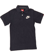 NIKE Boys Polo Shirt 8-9 Years Small Navy Blue Cotton