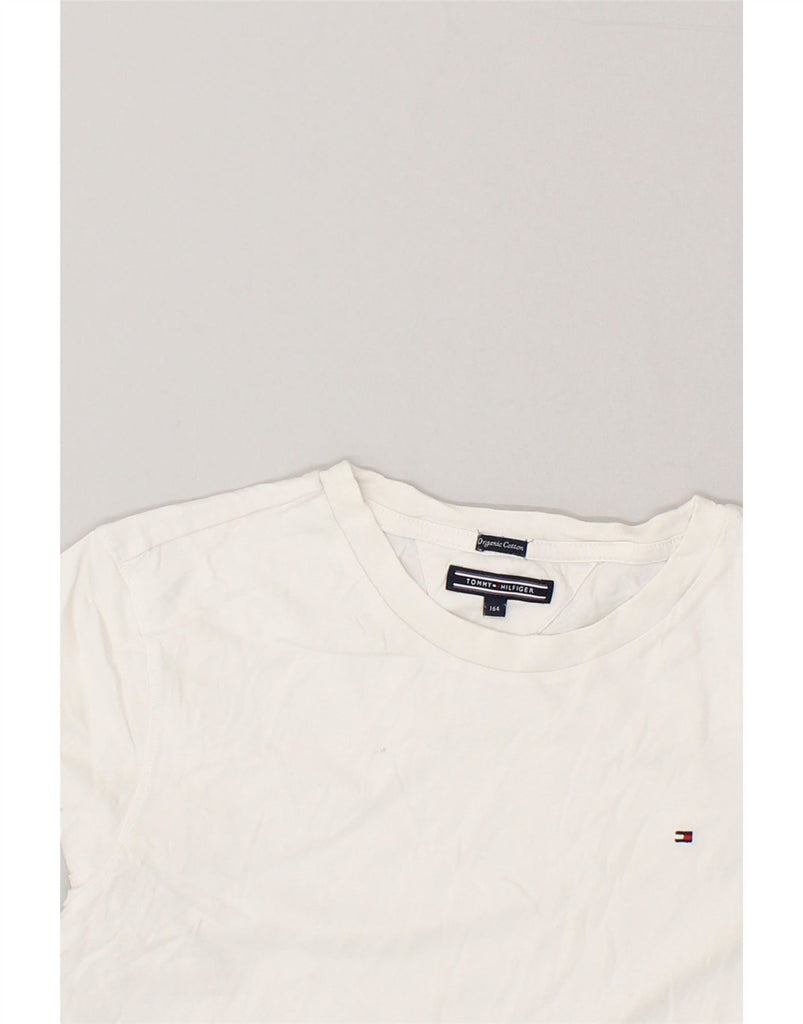 TOMMY HILFIGER Girls T-Shirt Top 13-14 Years White Cotton Vintage Tommy Hilfiger and Second-Hand Tommy Hilfiger from Messina Hembry 