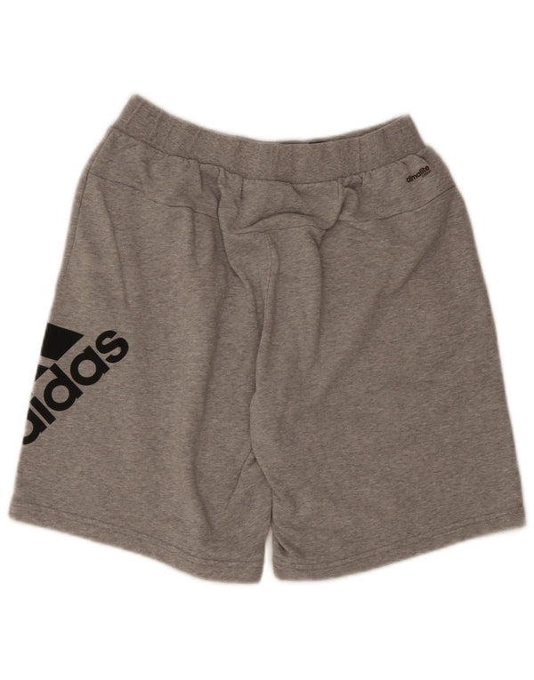 Adidas Mens Climalite Graphic Sport Shorts Medium Grey Flecked Cotton
