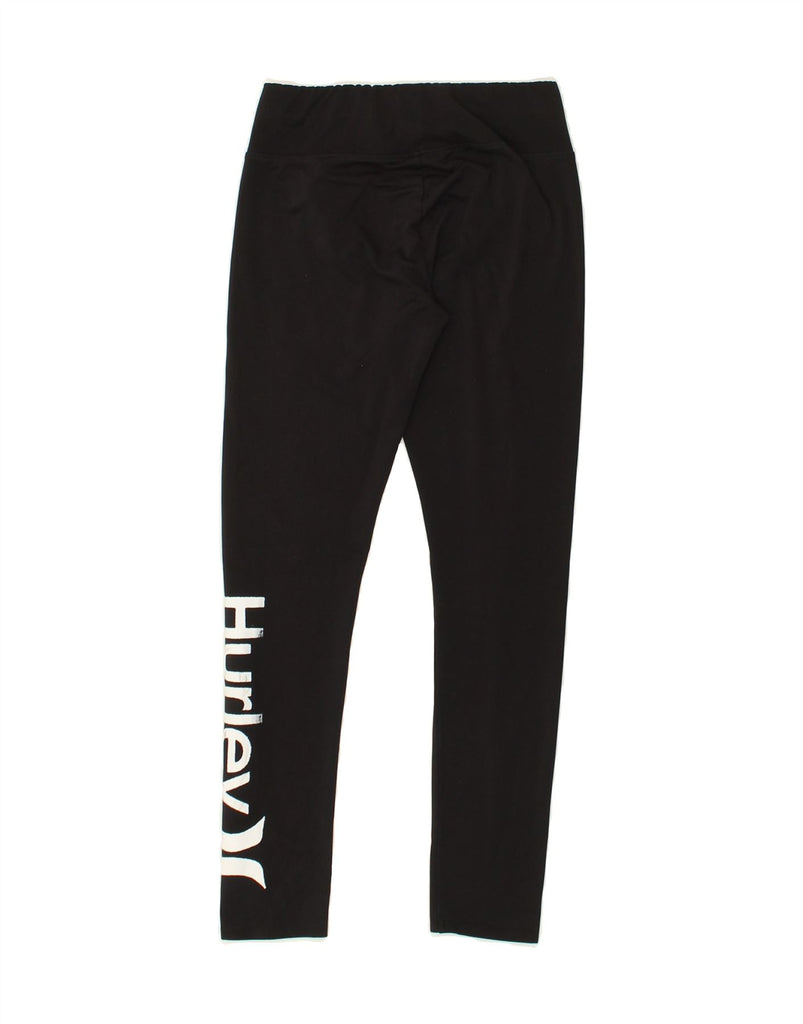 HURLEY Womens Graphic Leggings UK 12 Medium Black Polyester | Vintage Hurley | Thrift | Second-Hand Hurley | Used Clothing | Messina Hembry 