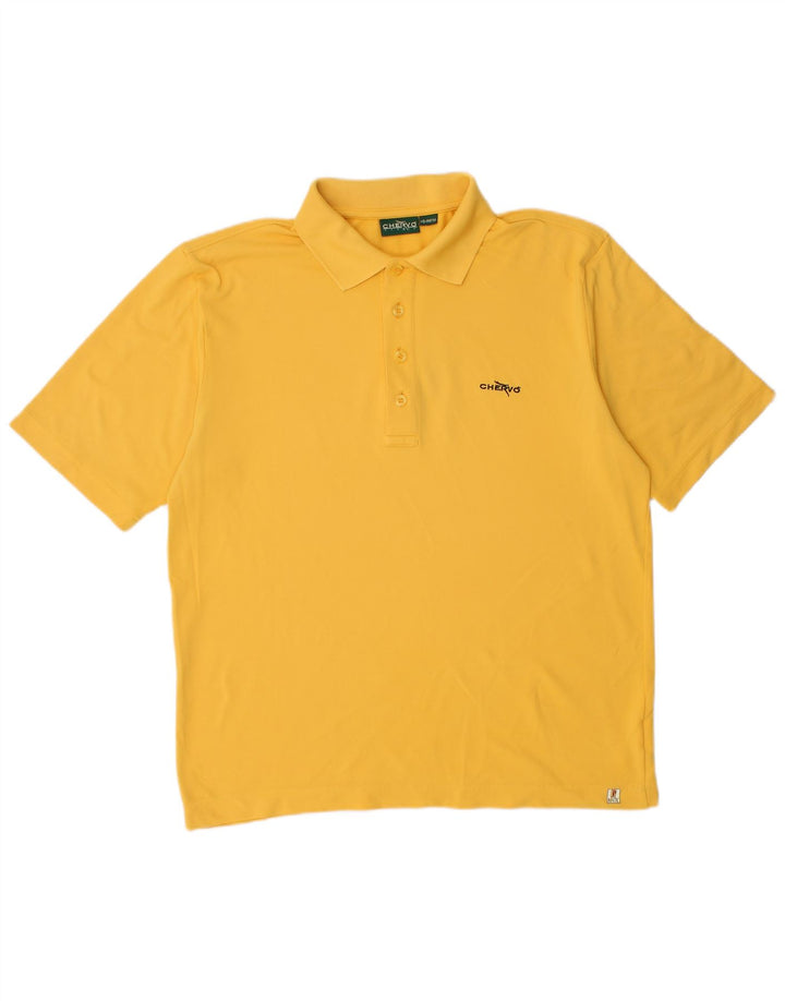 Chervo Mens Polo Shirt IT 50 Medium Yellow Polyamide