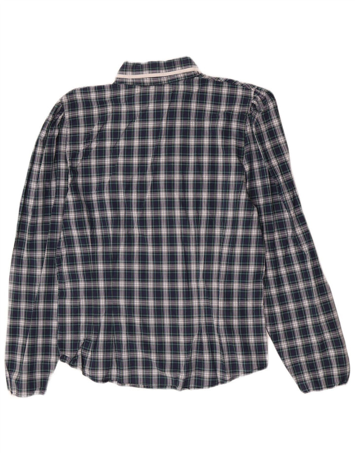 Benetton Womens Shirt IT 46 Large Green Plaid