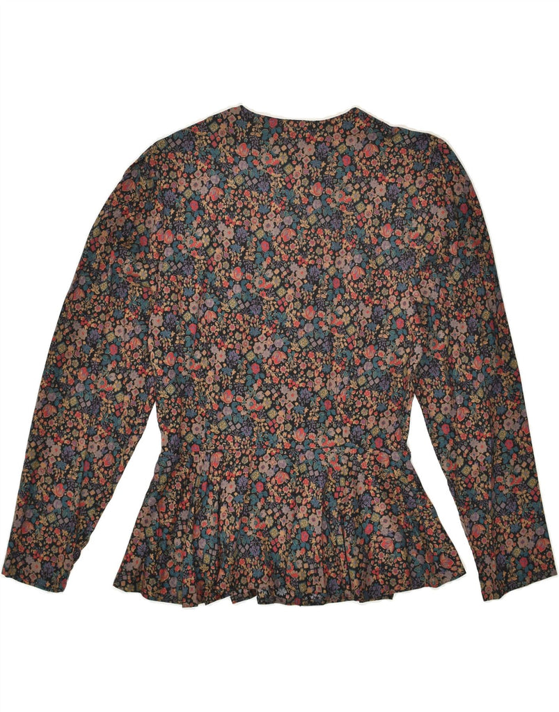 VINTAGE Womens Long Sleeve Blouse Top UK 10 Small Multicoloured Floral | Vintage Vintage | Thrift | Second-Hand Vintage | Used Clothing | Messina Hembry 