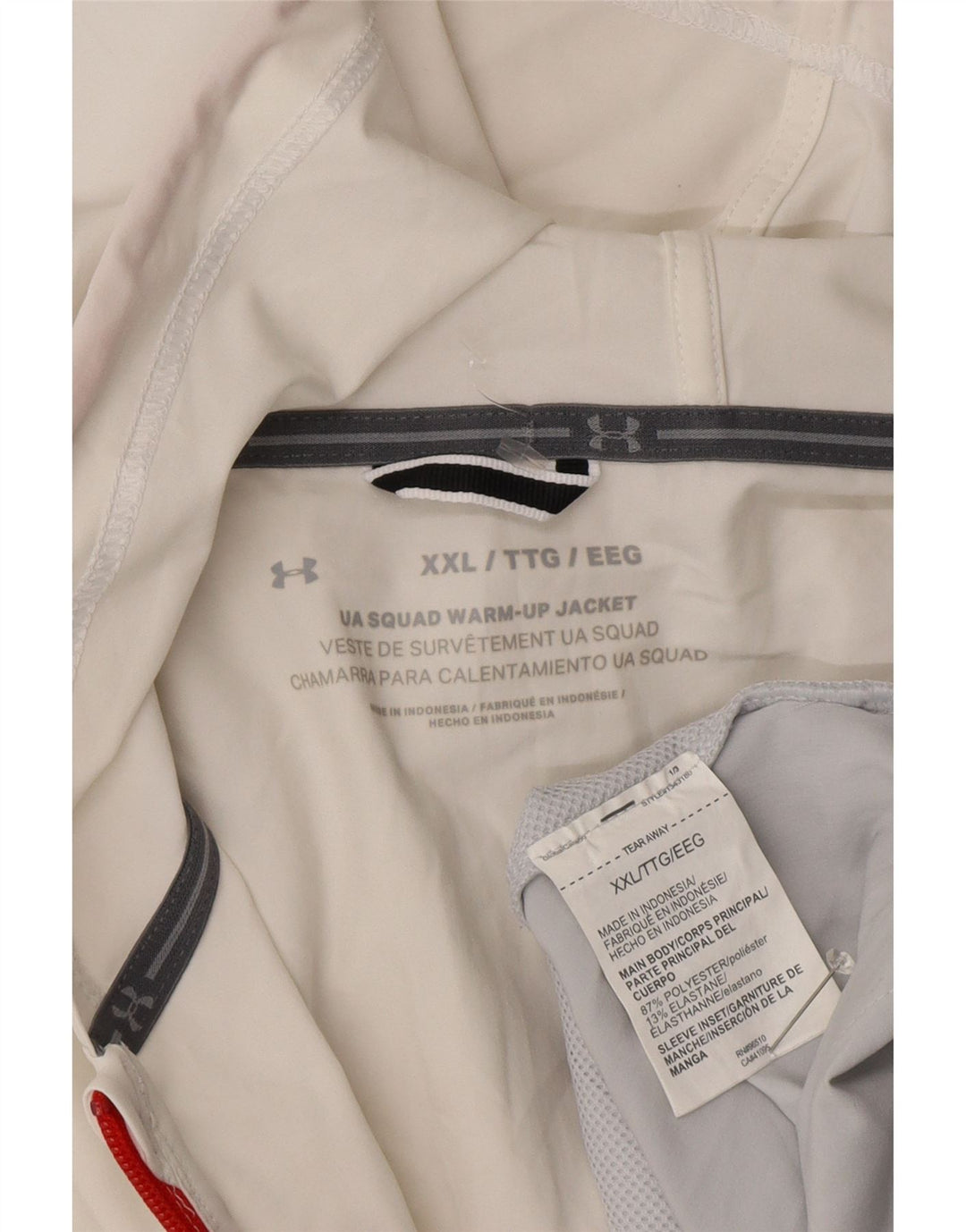 Under Armour Mens Hooded Rain Jacket UK 44 2XL White Colourblock Polyester