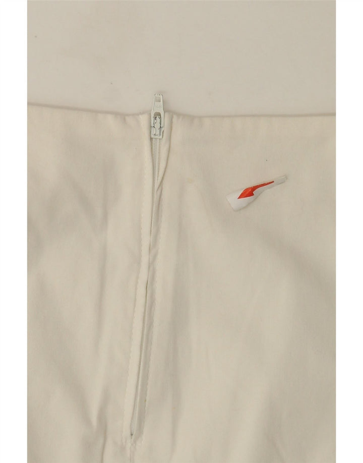 Benetton Womens A-Line Skirt IT 42 Medium W28  White Cotton