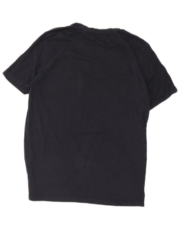 Jack & Jones Mens Graphic T-Shirt Top XL Navy Blue Cotton