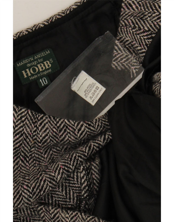Hobbs Womens Peplum Skirt UK 10 Small W26  Grey Herringbone Wool
