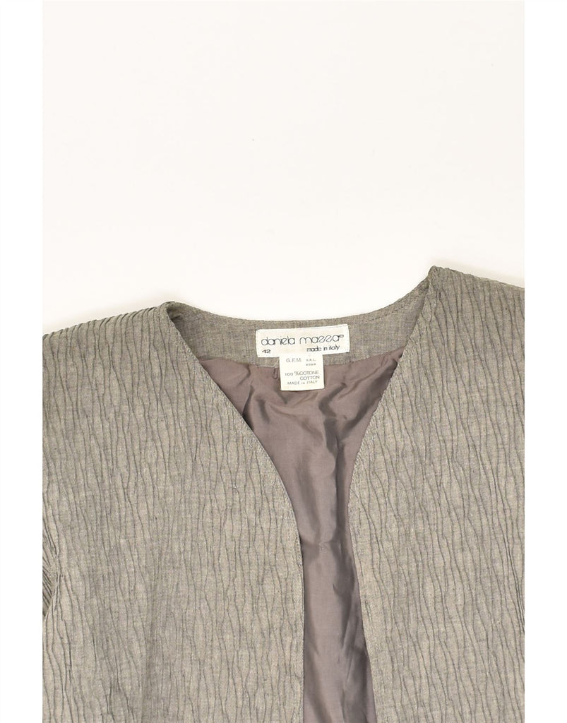 VINTAGE Womens Bolero Jacket IT 42 Medium Grey Cotton | Vintage Vintage | Thrift | Second-Hand Vintage | Used Clothing | Messina Hembry 