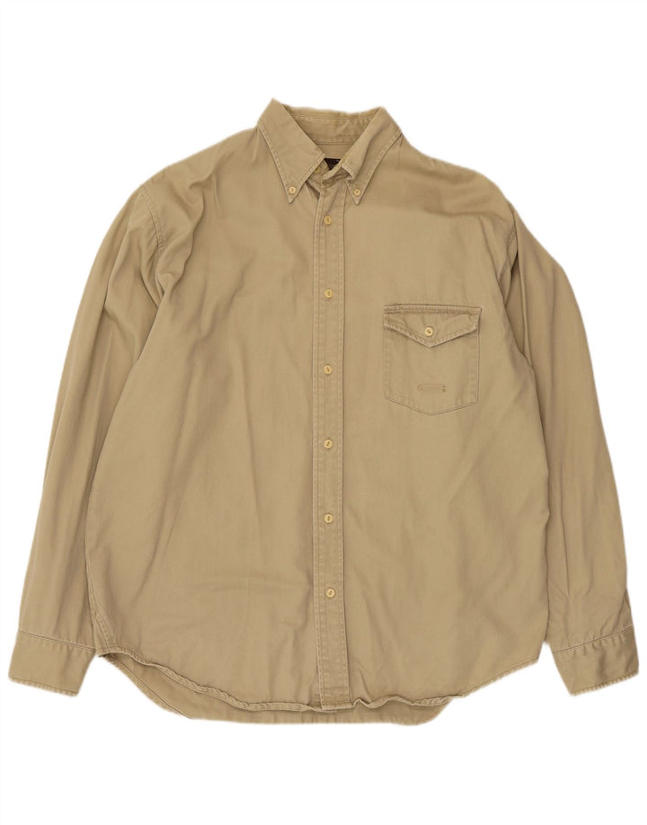 G-Star Mens Shirt XL Beige Pinstripe Cotton