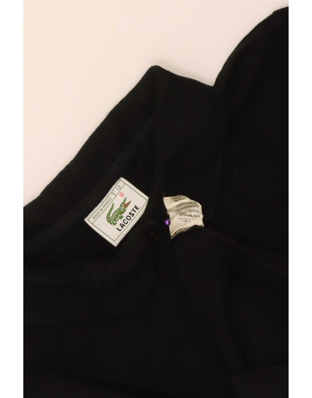 Lacoste Womens Long Sleeve Polo Shirt Size 40 Medium Black Cotton