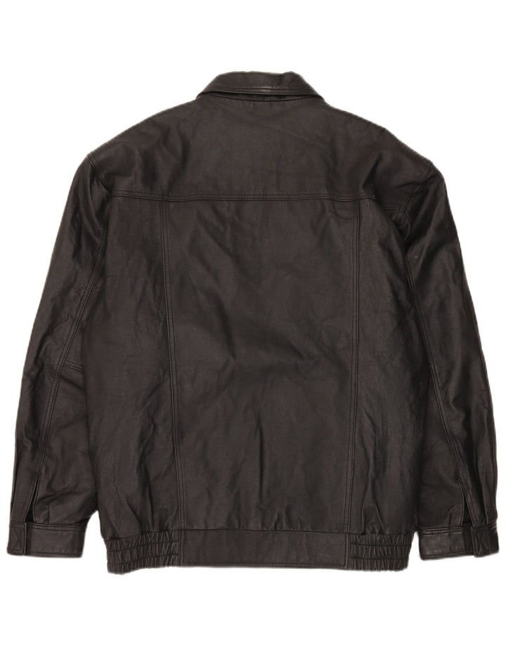 Vintage Mens Leather Jacket UK 38 Medium Black Leather