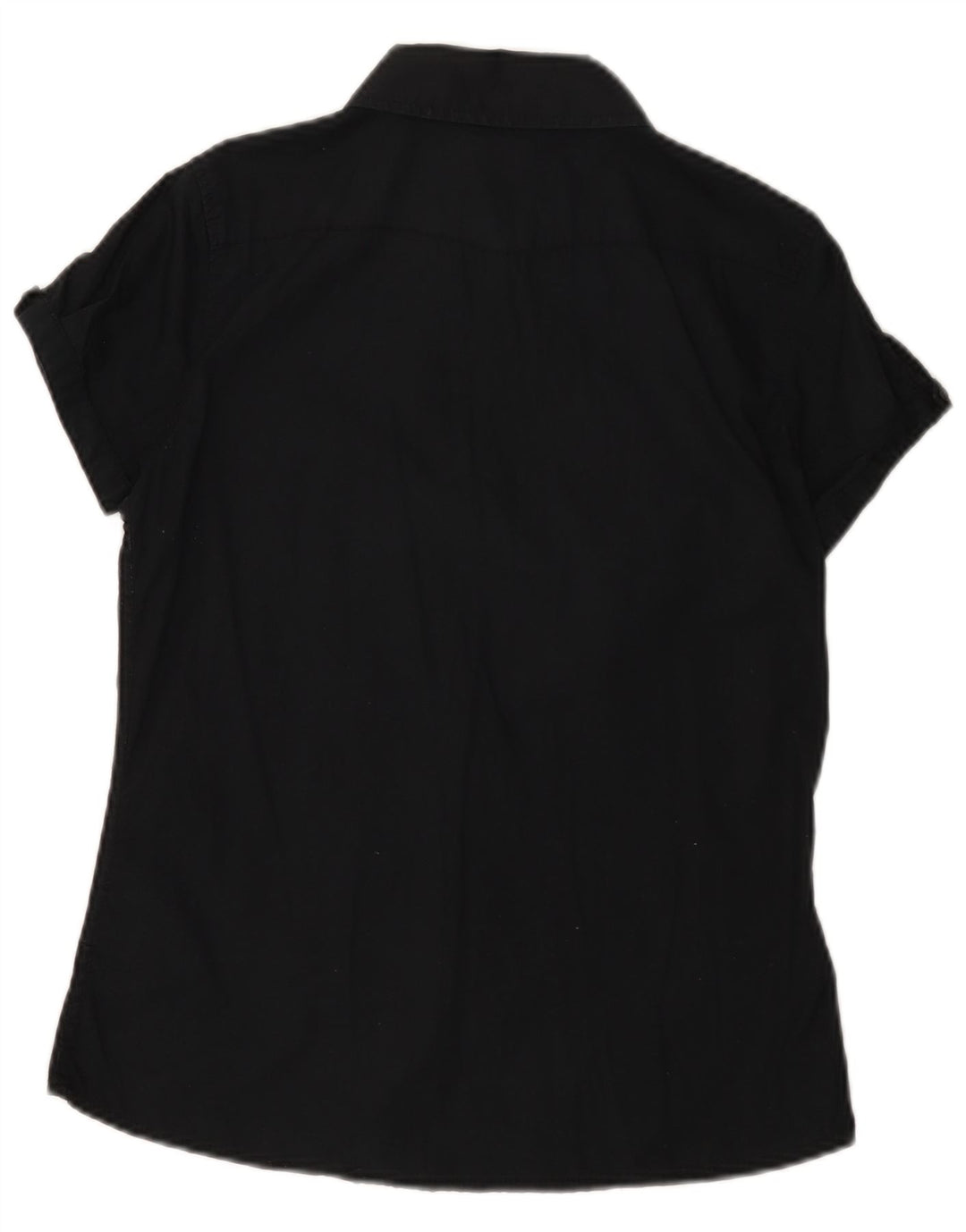 Lee Womens Short Sleeve Shirt UK 10 Small Black Cotton