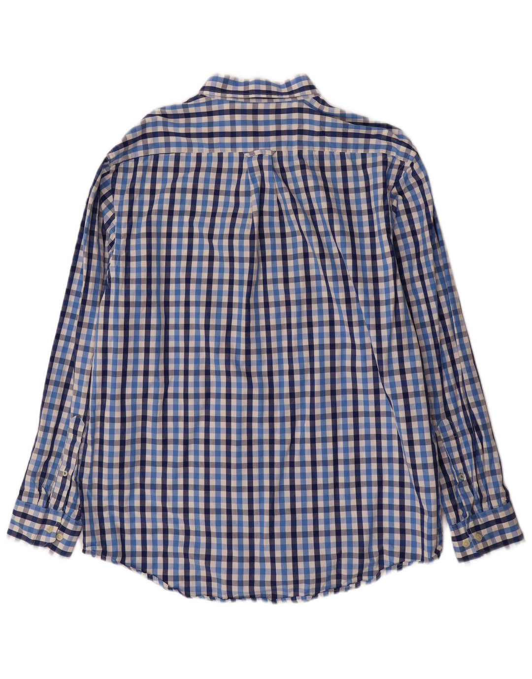 IZOD Mens Shirt Large Blue Check Cotton