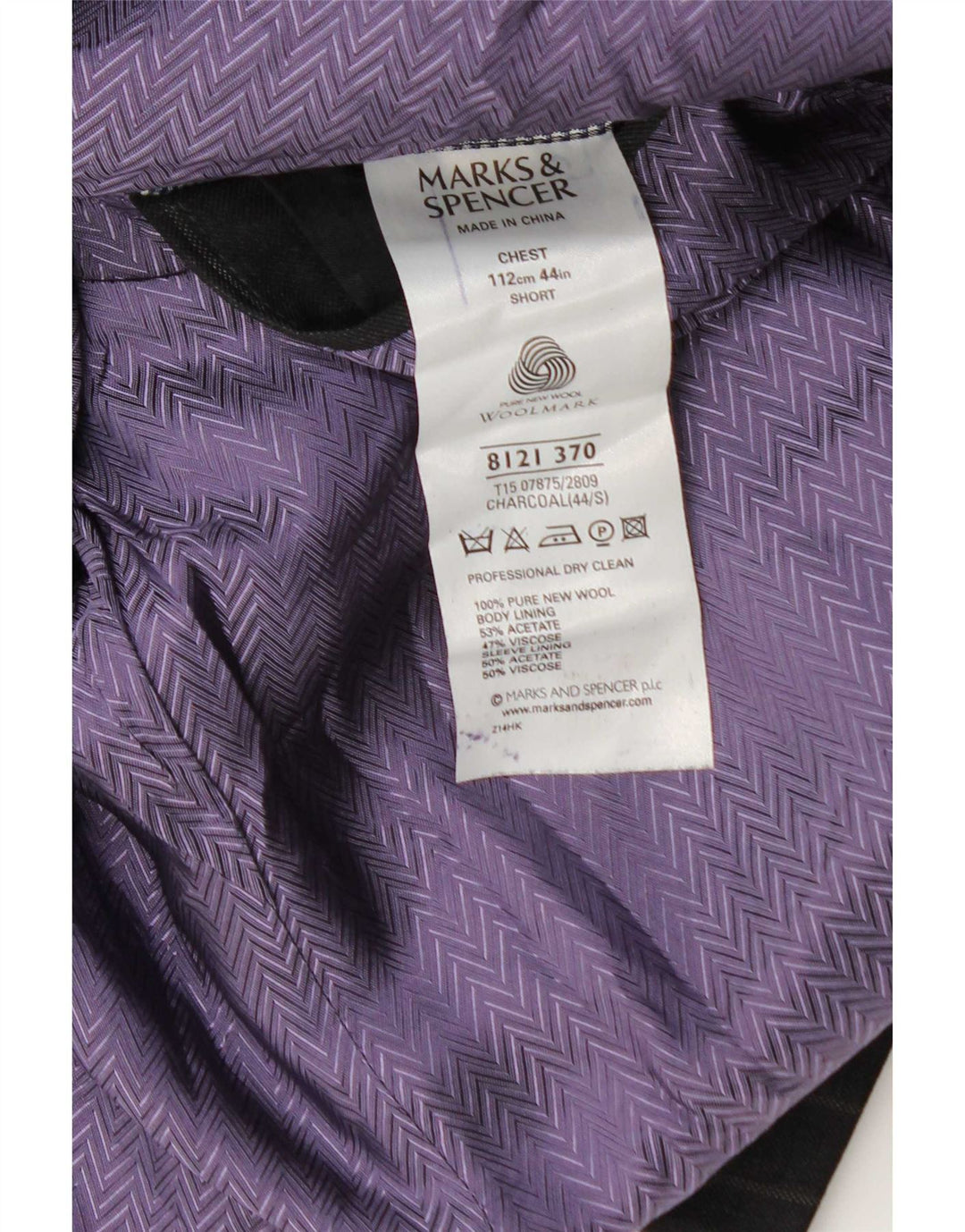 Marks & Spencer Mens 2 Button Blazer Jacket UK 44 XL Grey Pinstripe Wool