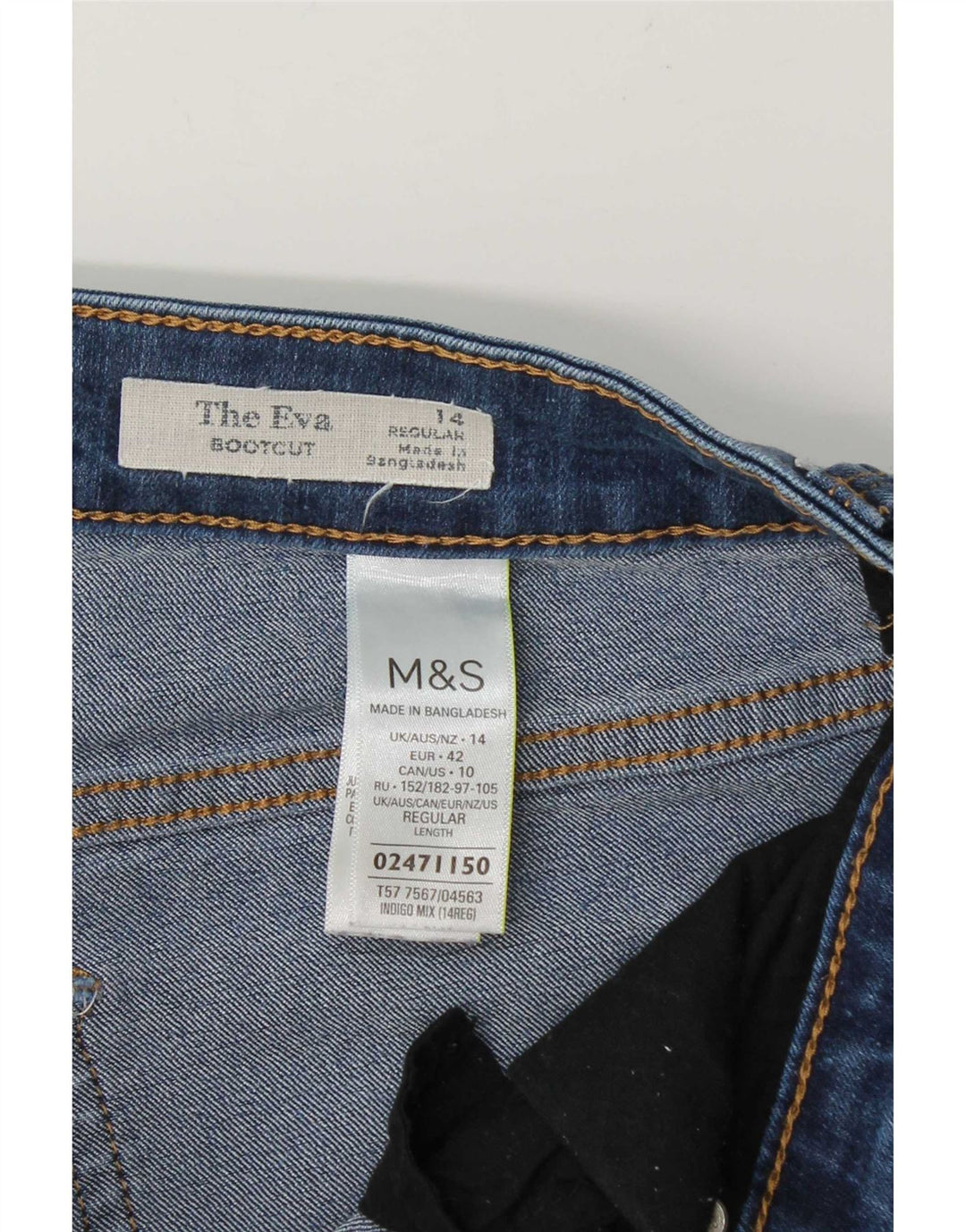 Marks & Spencer Womens The Eva Bootcut Jeans UK 14 Large W32 L27 Blue