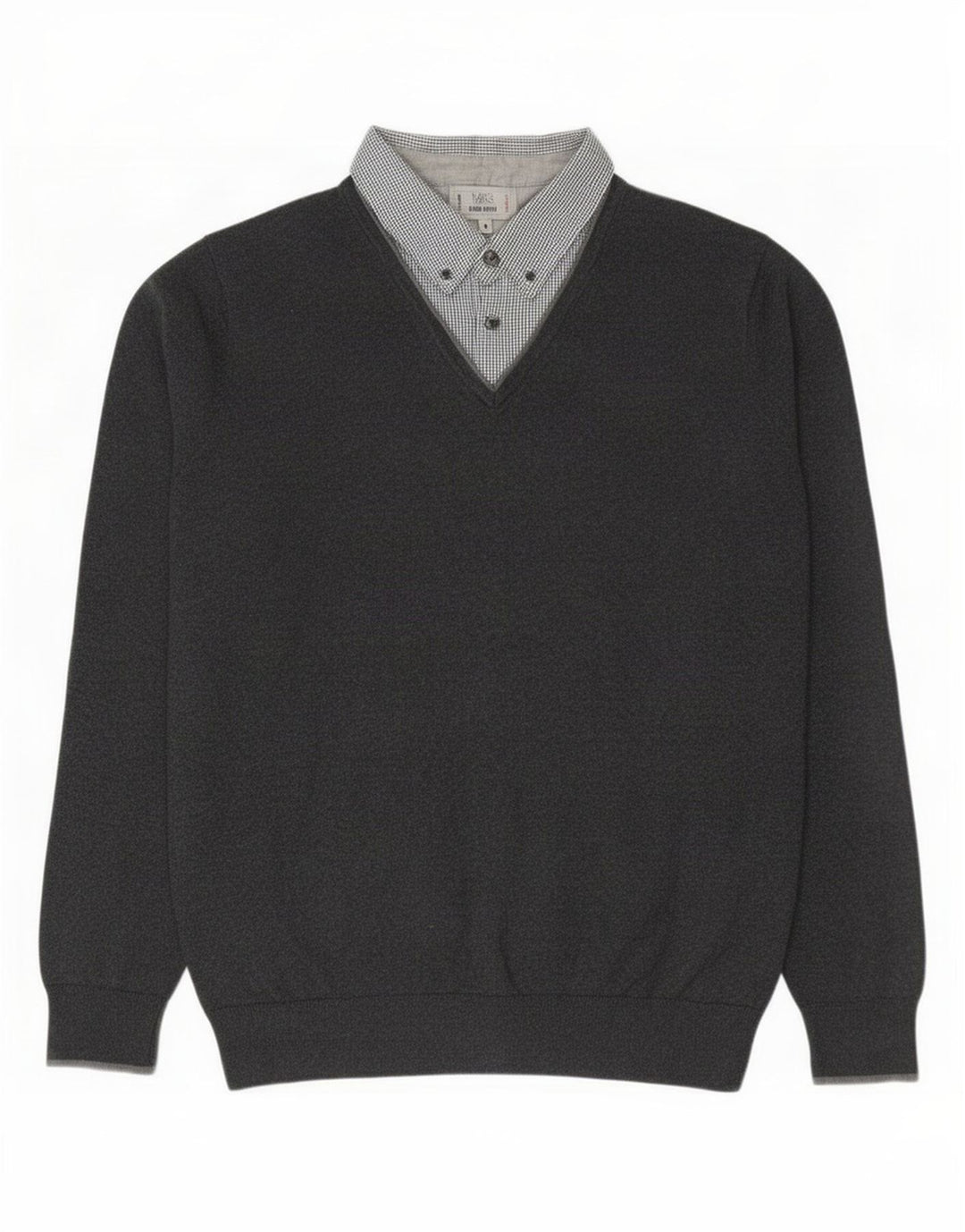 Marks & Spencer Mens Regular Fit Polo Neck Jumper Sweater Medium Grey