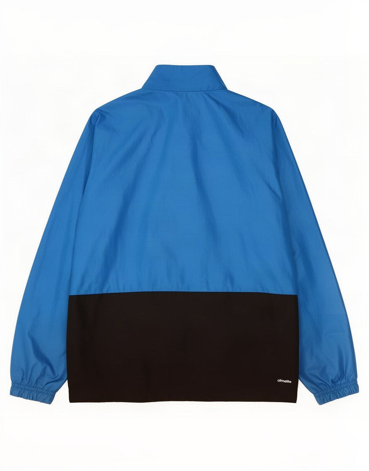 Adidas Boys Tracksuit Top Jacket 9-10 Years Blue Colourblock Polyester