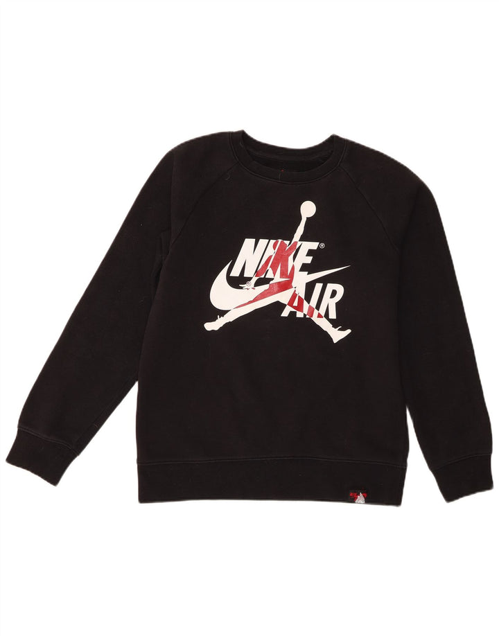 Jordan Boys Graphic Sweatshirt Jumper 12-13 Years Large Black Cotton