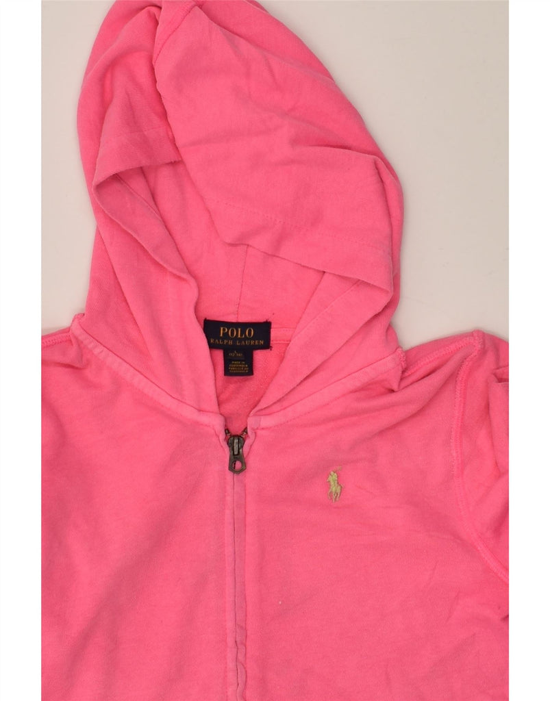 POLO RALPH LAUREN Girls Zip Hoodie Sweater 12-13 Years Large Pink Cotton | Vintage Polo Ralph Lauren | Thrift | Second-Hand Polo Ralph Lauren | Used Clothing | Messina Hembry 