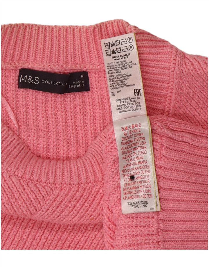 Marks & Spencer Womens Crew Neck Jumper Sweater UK 14 Medium Pink