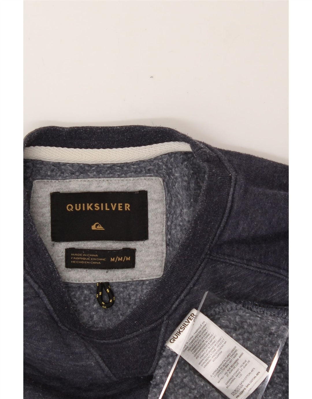 QUIKSILVER Mens Sweatshirt Jumper Medium Navy Blue Cotton Vintage Quiksilver and Second-Hand Quiksilver from Messina Hembry 