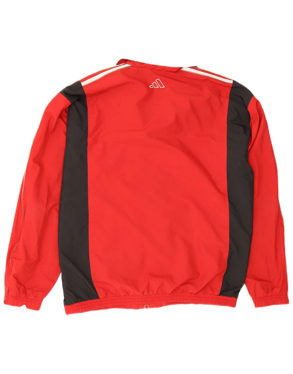 Adidas Mens Tracksuit Top Jacket XL Red Colourblock Polyester
