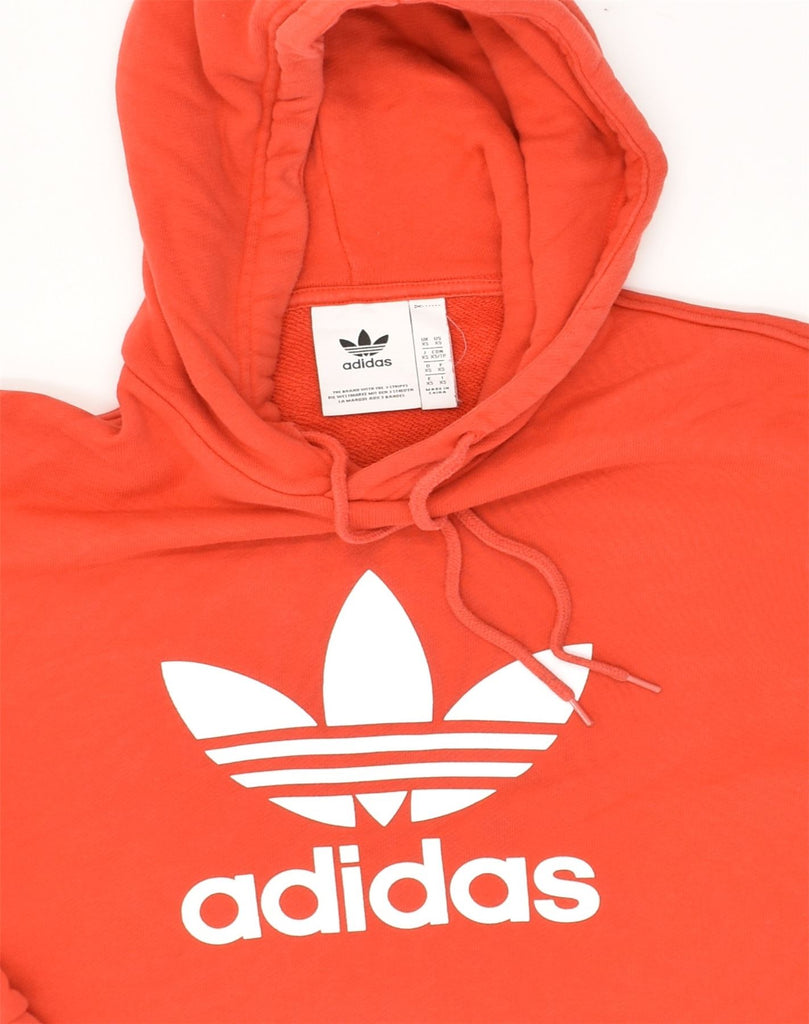 ADIDAS Mens Graphic Hoodie Jumper XS Red Cotton | Vintage Adidas | Thrift | Second-Hand Adidas | Used Clothing | Messina Hembry 