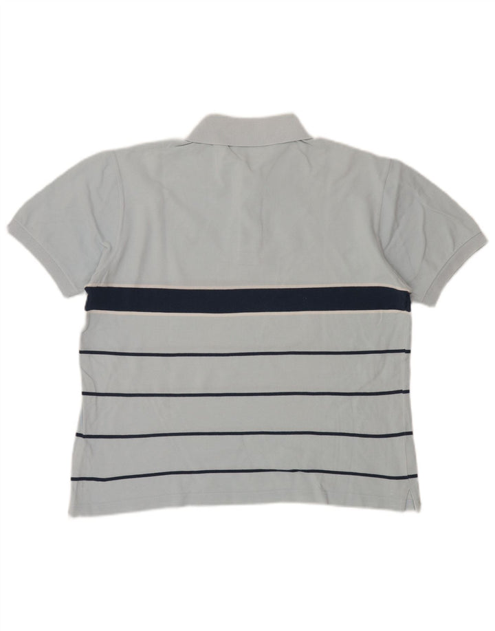 Fred Perry Mens Polo Shirt Medium Blue Striped Cotton