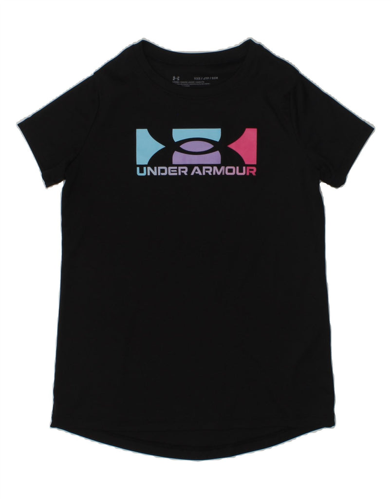 UNDER ARMOUR Girls Graphic T-Shirt Top 6-7 Years XS Black | Vintage Under Armour | Thrift | Second-Hand Under Armour | Used Clothing | Messina Hembry 