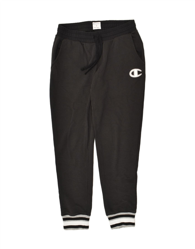 CHAMPION Mens Tracksuit Trousers Joggers Medium Black Cotton | Vintage Champion | Thrift | Second-Hand Champion | Used Clothing | Messina Hembry 