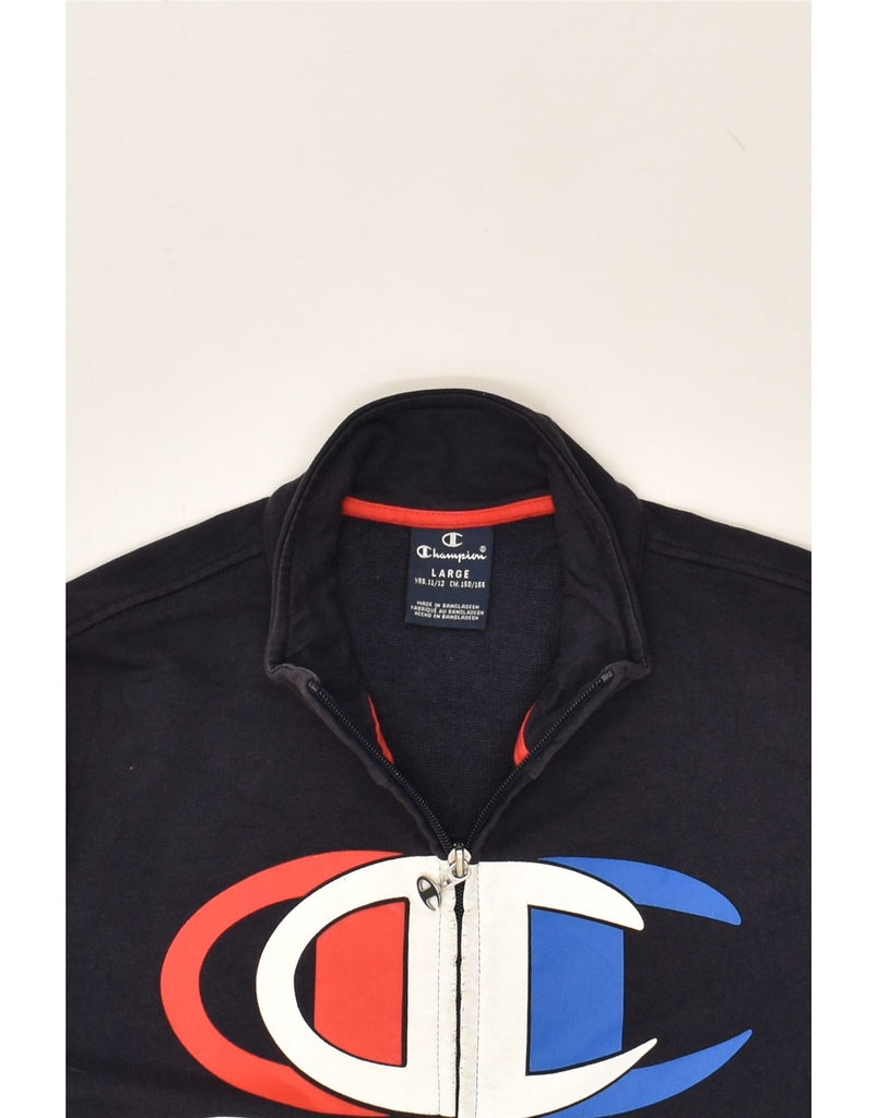 CHAMPION Boys Graphic Tracksuit Top Jacket 11-12 Years Large  Navy Blue | Vintage Champion | Thrift | Second-Hand Champion | Used Clothing | Messina Hembry 