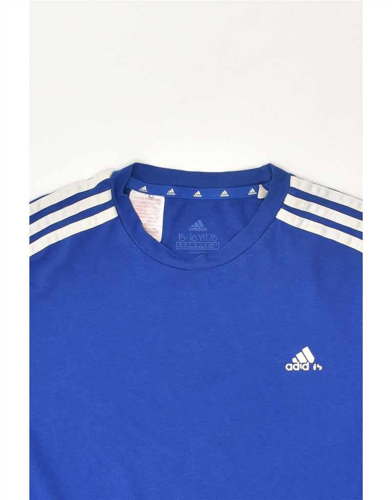 ADIDAS Boys Graphic T-Shirt Top 15-16 Years Blue Cotton | Vintage Adidas | Thrift | Second-Hand Adidas | Used Clothing | Messina Hembry 