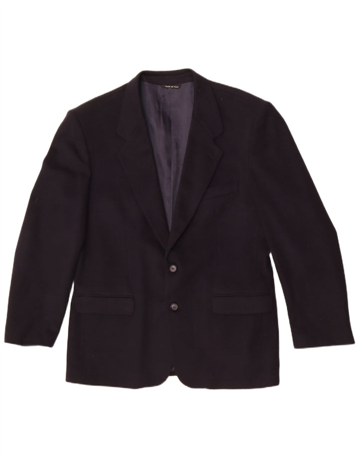 VIA CONDOTTI Mens 2 Button Blazer Jacket IT 52 XL Navy Blue Wool